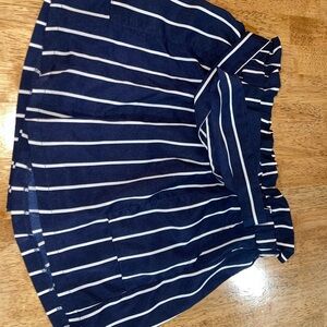Navy and White Striped Shorts